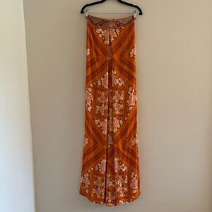 NWT Free People Strapless Embroidered Jumpsuit